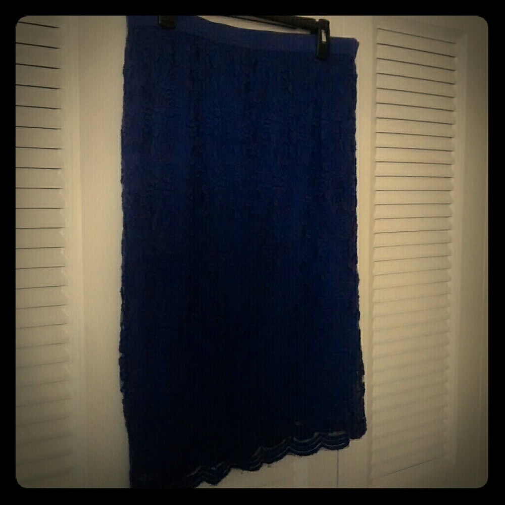 Downeast purple lace midi skirt